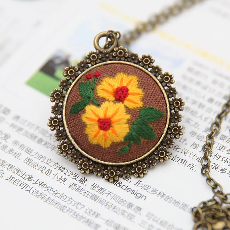 DIY Embroidery Pendant Kit