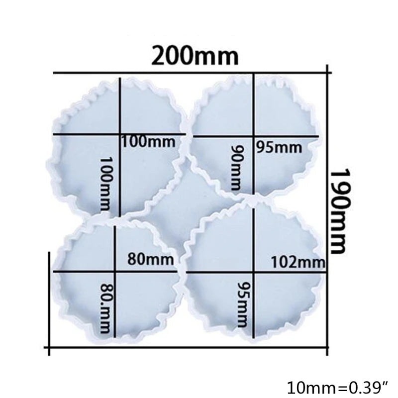 Irregular Coaster Tray Epoxy Resin Mold Set