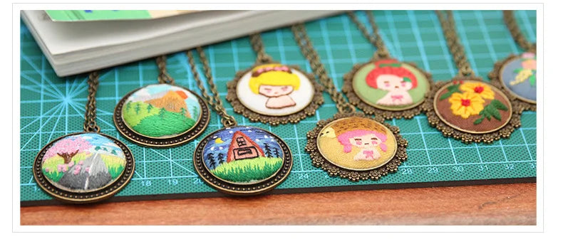 DIY Embroidery Pendant Kit