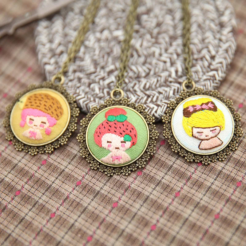 DIY Embroidery Pendant Kit