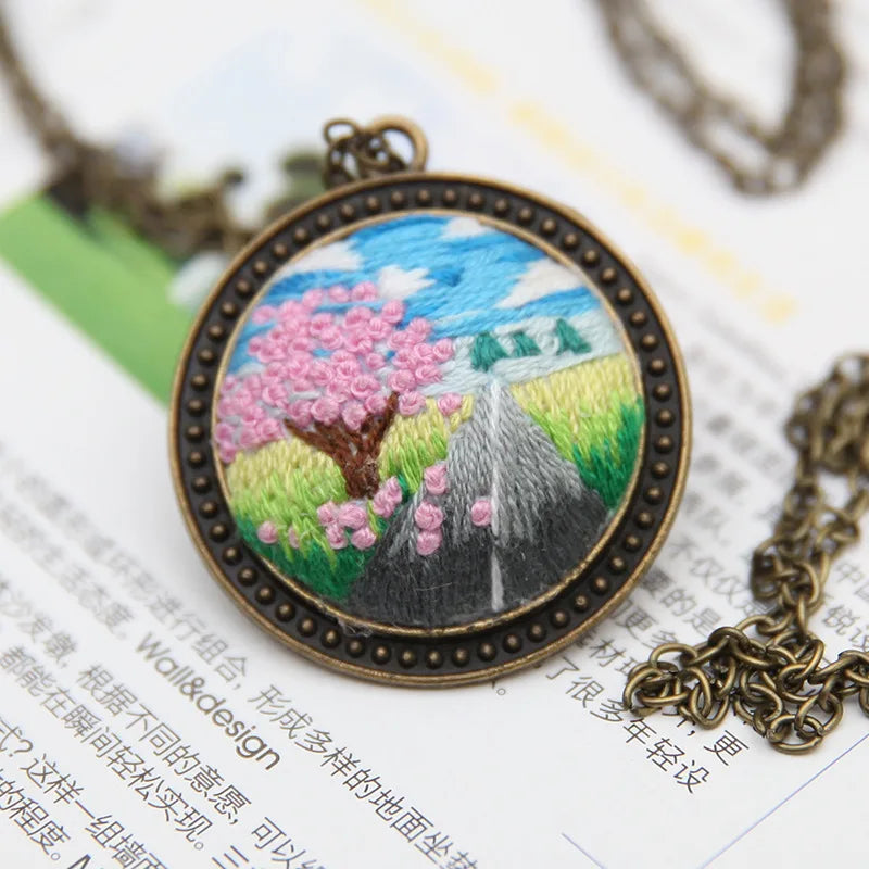 DIY Embroidery Pendant Kit