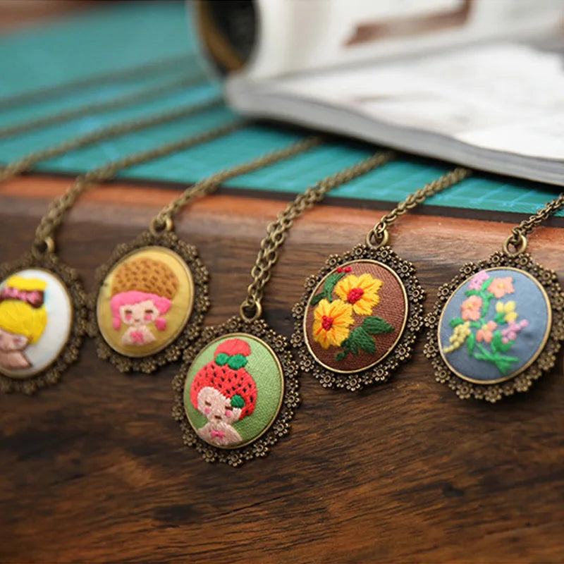 DIY Embroidery Pendant Kit