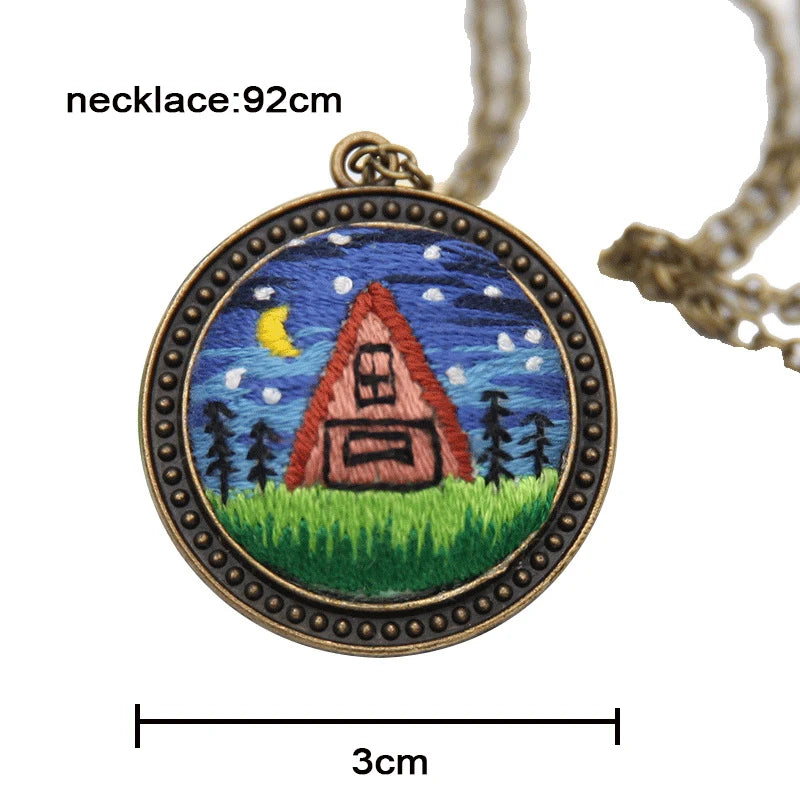 DIY Embroidery Pendant Kit