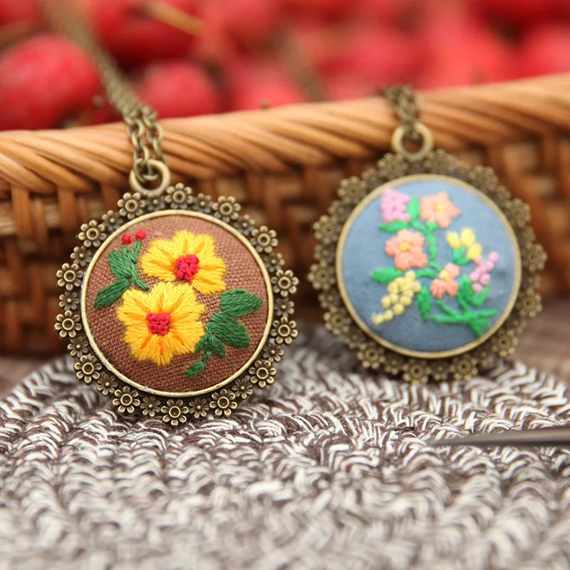 DIY Embroidery Pendant Kit