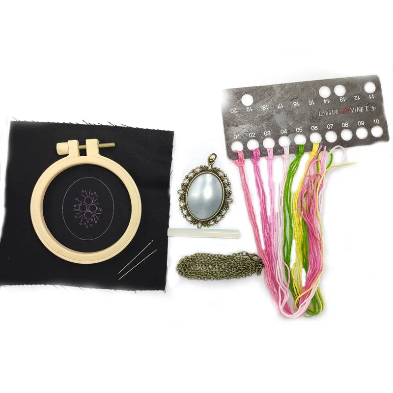 DIY Embroidery Pendant Kit