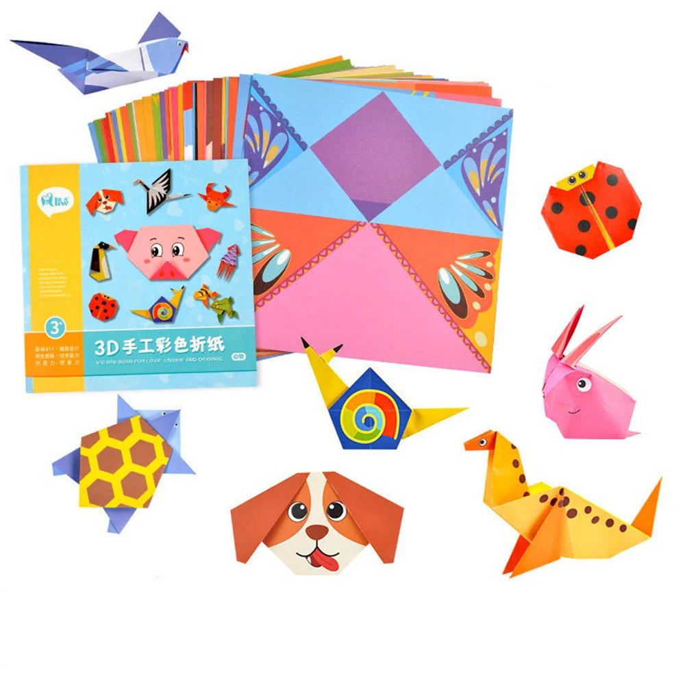 3D Cartoon Animal Origami Handcraft Paper