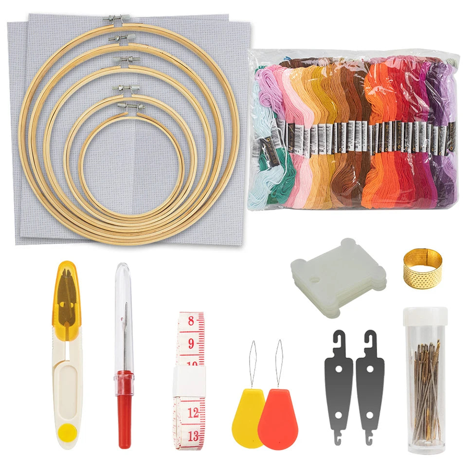 Complete Bamboo Embroidery Hoop Kit