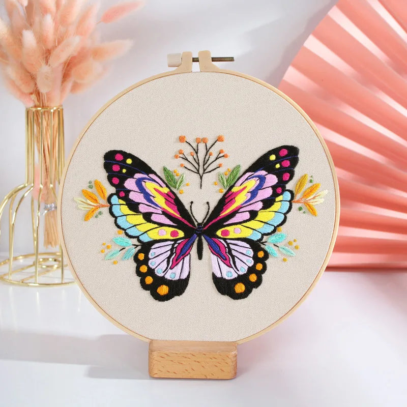 Butterfly Printed Pattern DIY Embroidery Kit