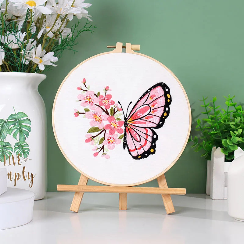 Butterfly Printed Pattern DIY Embroidery Kit