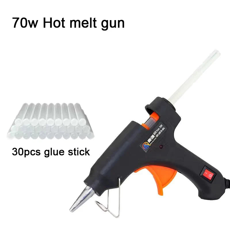 70W Hot Glue Gun With 7MM Transparent Glue Sticks