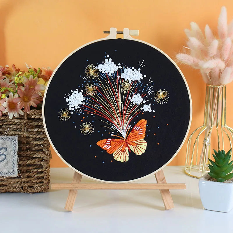 Butterfly Printed Pattern DIY Embroidery Kit