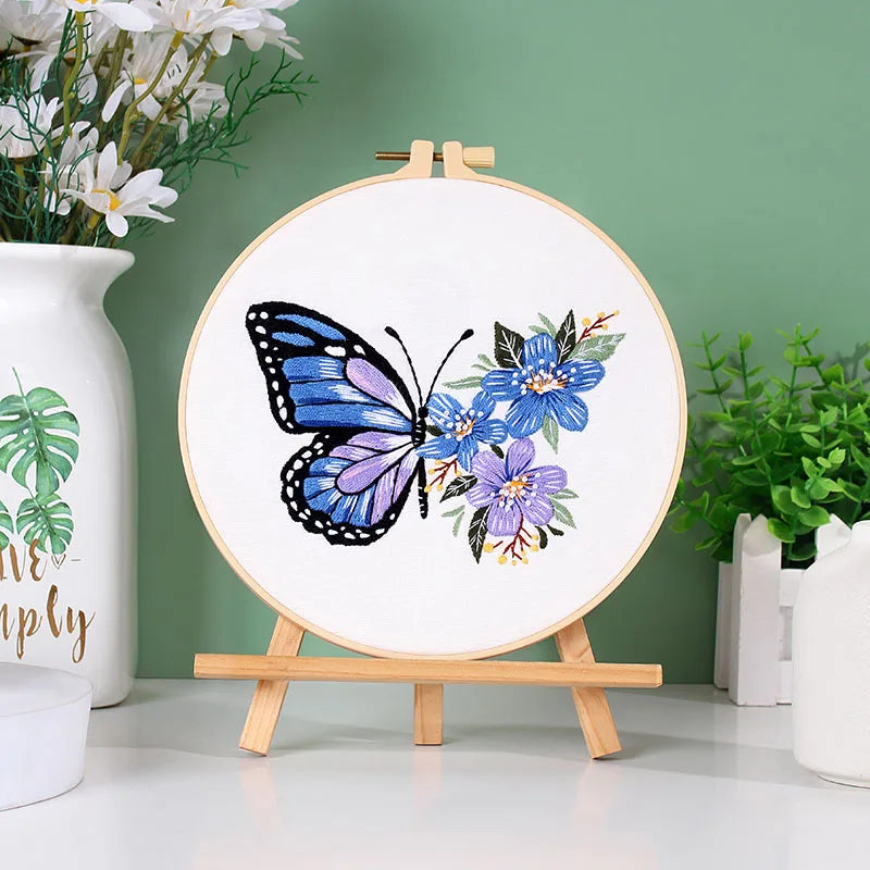 Butterfly Printed Pattern DIY Embroidery Kit