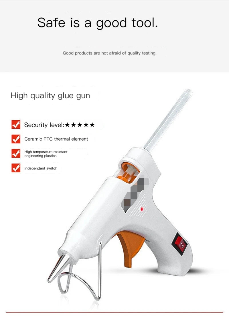 70W Hot Glue Gun With 7MM Transparent Glue Sticks