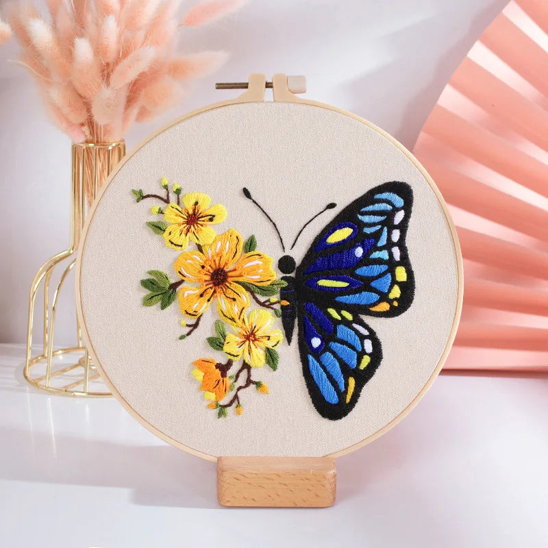 Butterfly Printed Pattern DIY Embroidery Kit