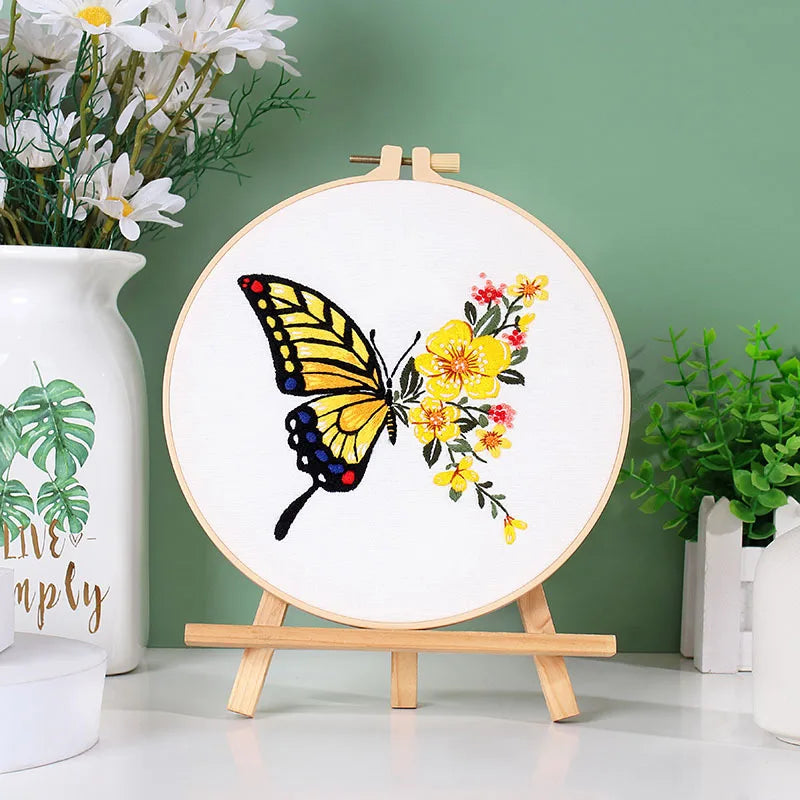 Butterfly Printed Pattern DIY Embroidery Kit