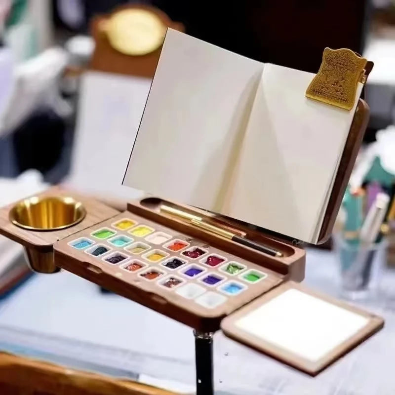 Portable Wooden Watercolor Box