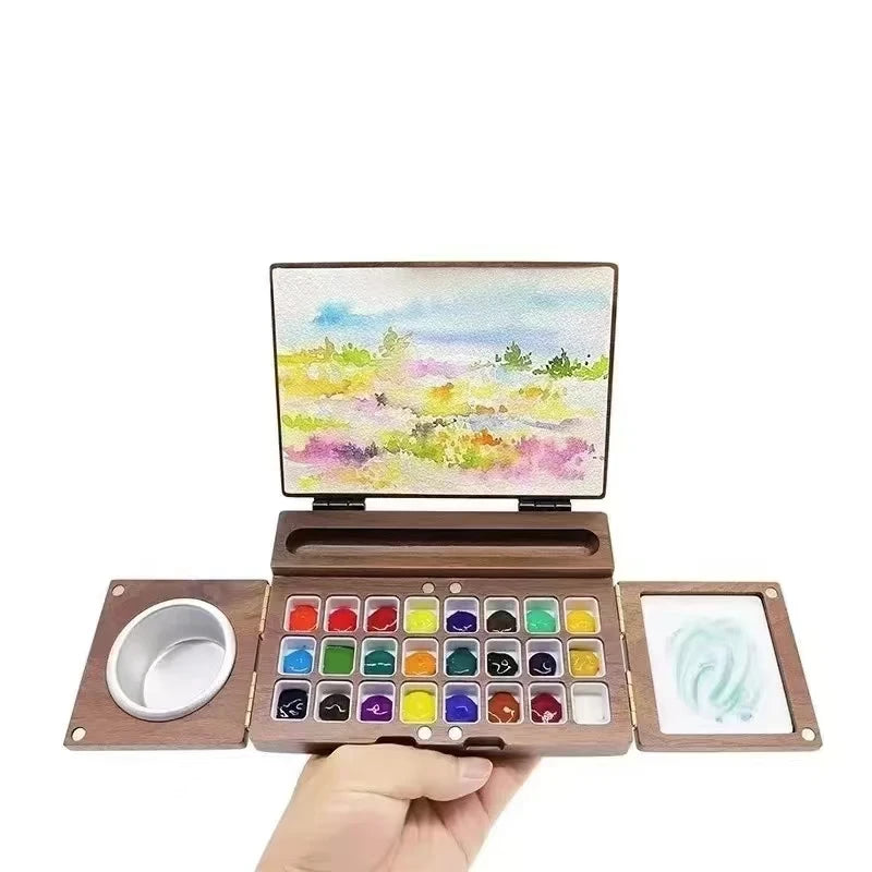 Portable Wooden Watercolor Box