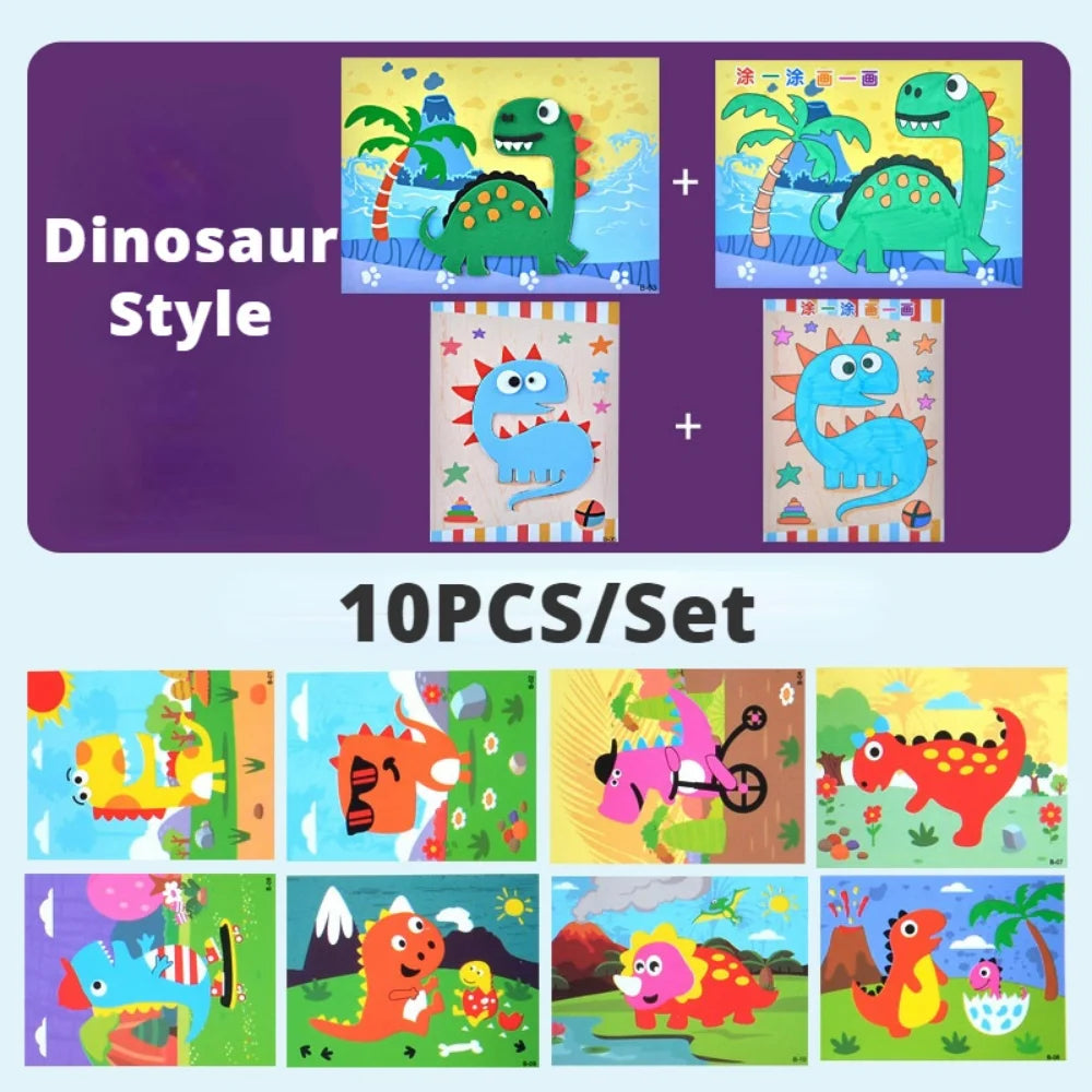 Cartoon Dinosaur Animal Puzzle Game