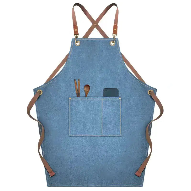 Children's denim canvas apron