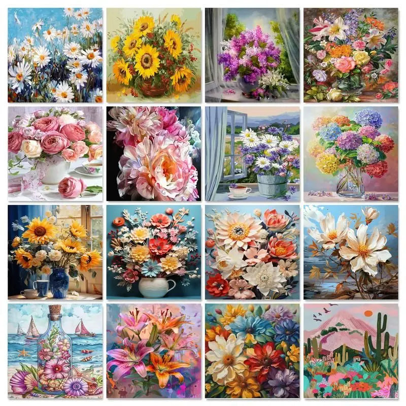 Flowers Paint By Numbers Kit