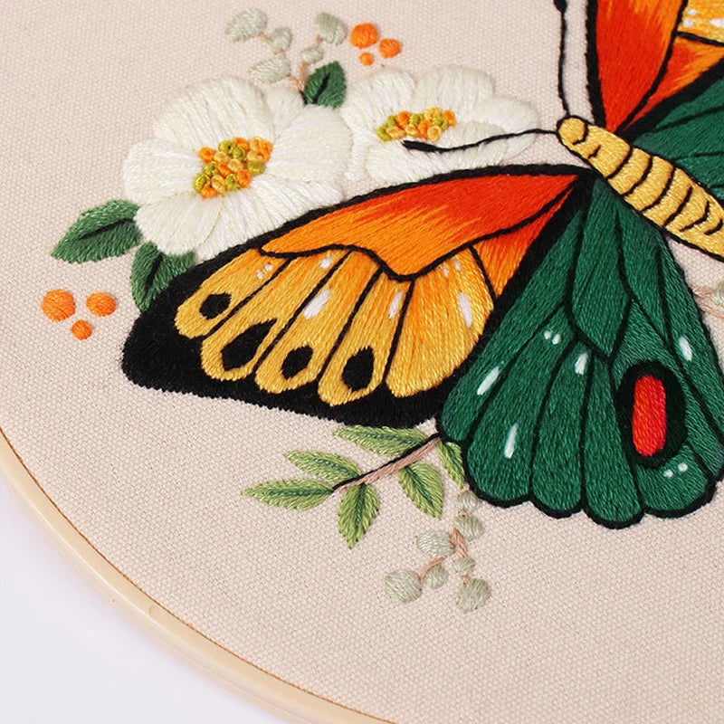 Butterfly Printed Pattern DIY Embroidery Kit