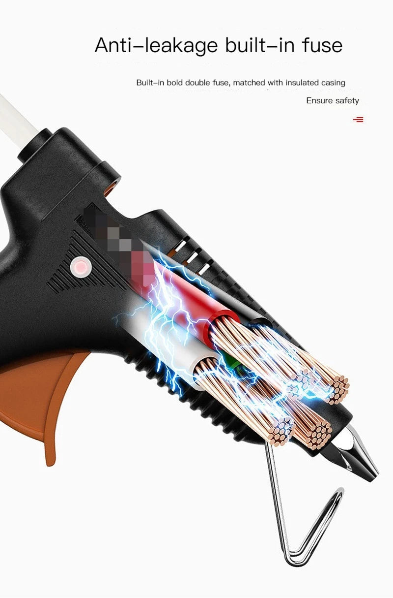 70W Hot Glue Gun With 7MM Transparent Glue Sticks