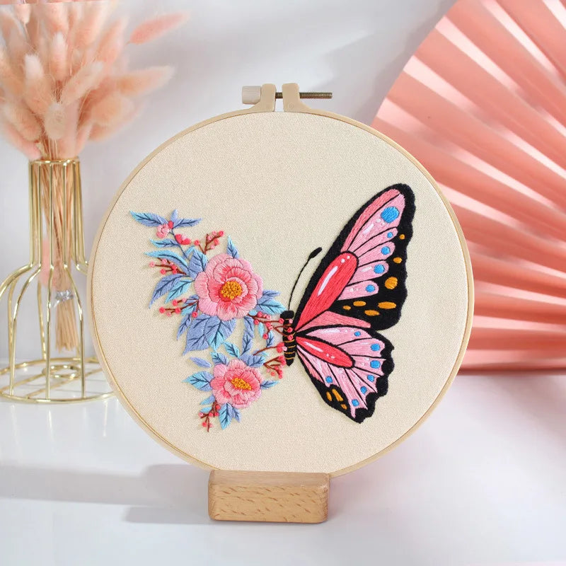 Butterfly Printed Pattern DIY Embroidery Kit