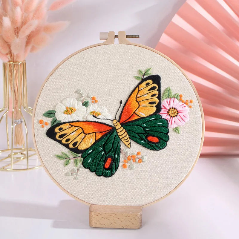 Butterfly Printed Pattern DIY Embroidery Kit