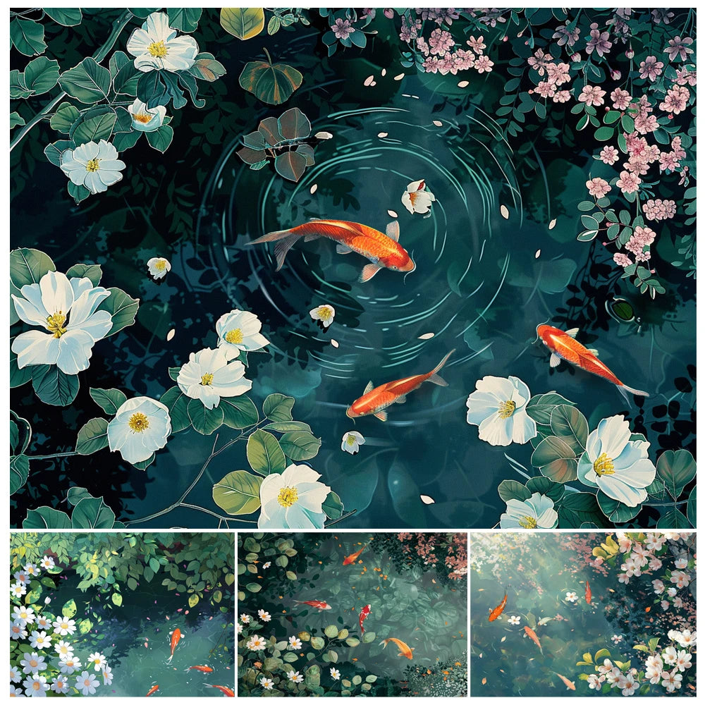 Goldfish & Flower Landscape Paint By Numbers Kit