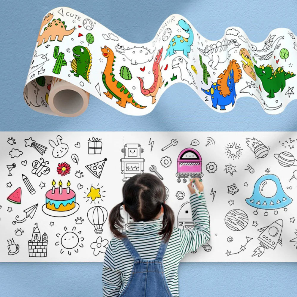 Children's Drawing Sticky Scroll Coloring Paper