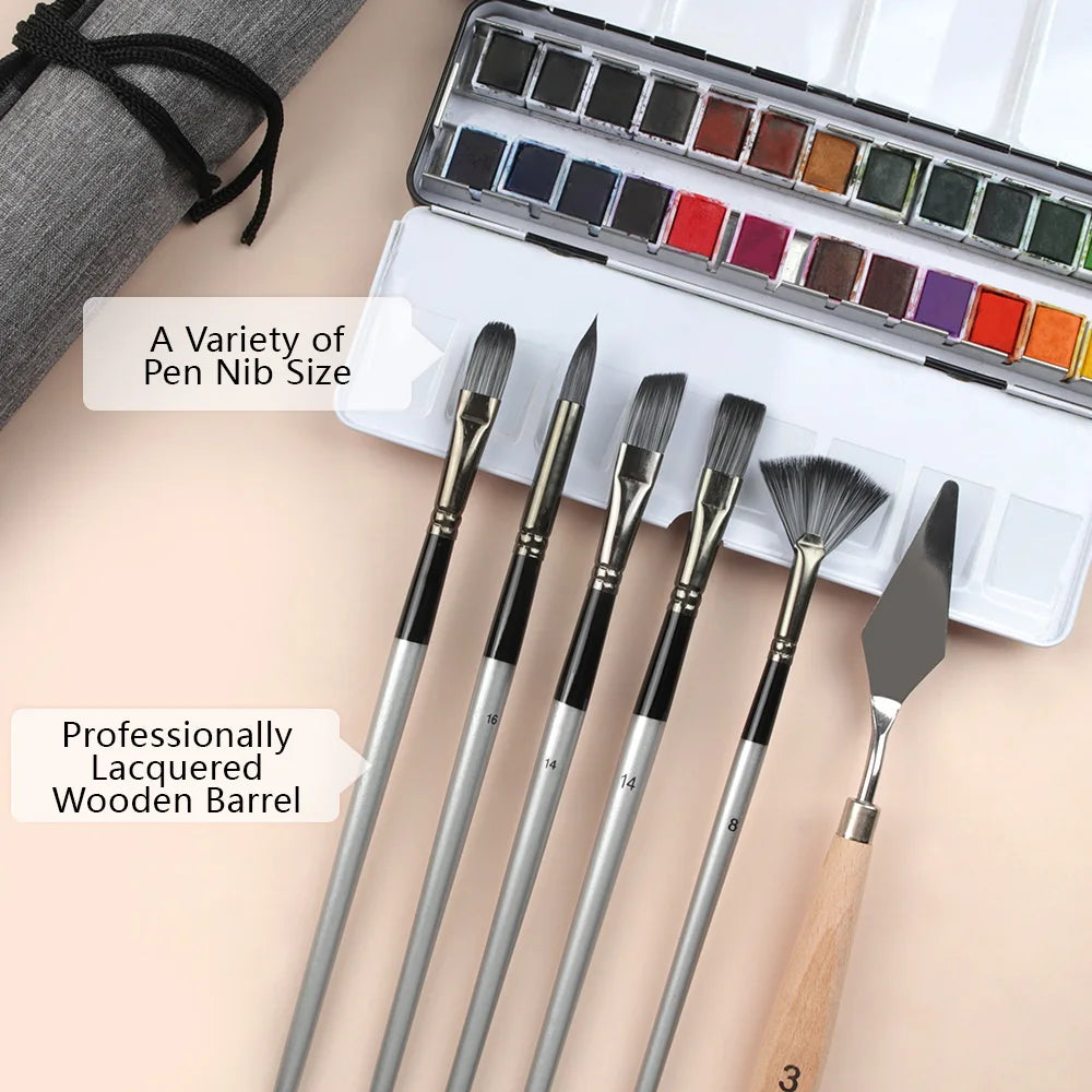 Sliver Grey Painting Brush Set